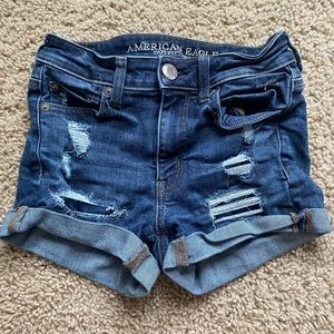 American Eagle Ripped Jean Shorts size 0